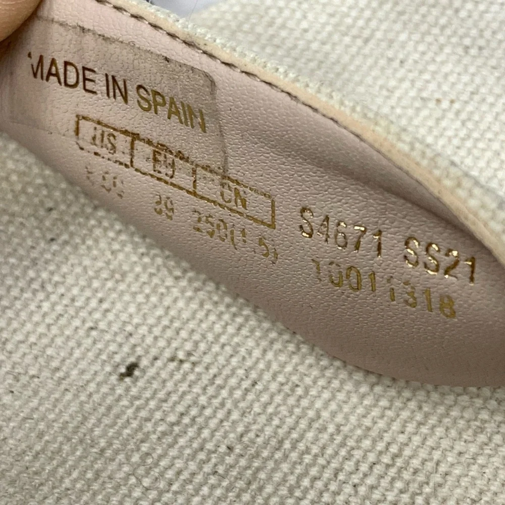 Stuart Weitzman Floria Cream Canvas Espadrille Wedges 8.5 Coastal Resortwear - Picture 11 of 16